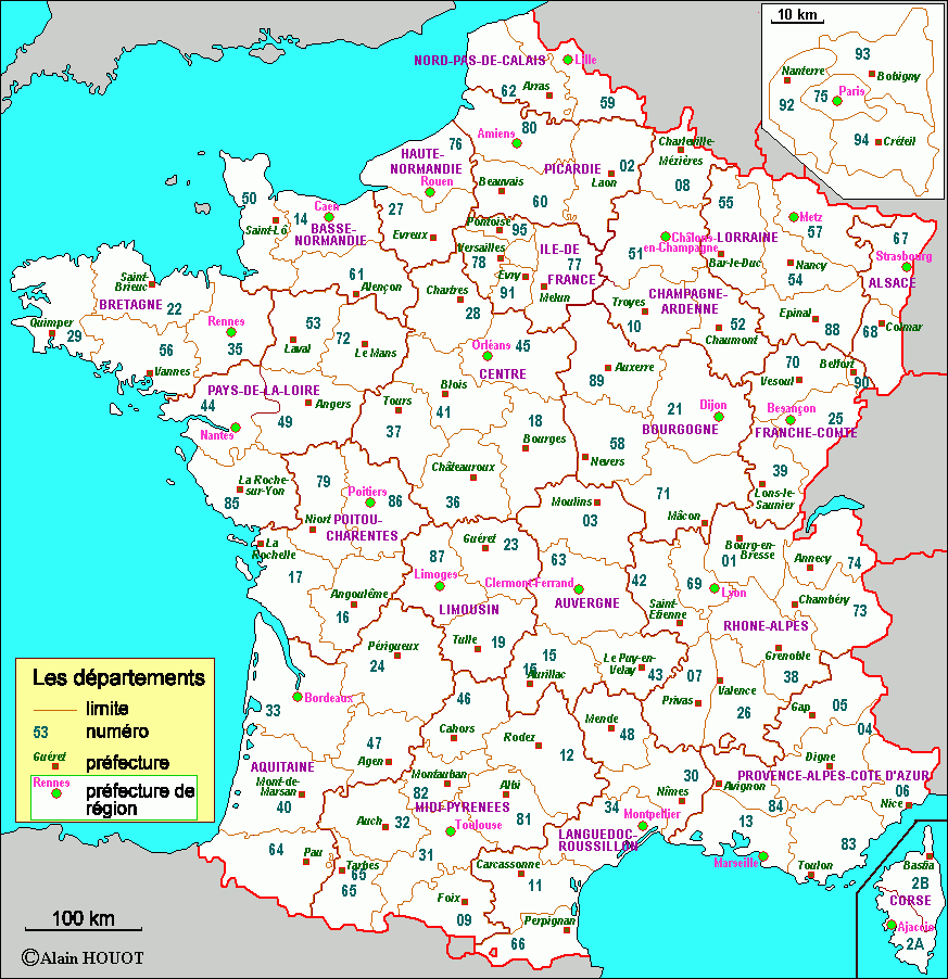Les Départements | Arts Et Voyages tout Carte De France Et Departement