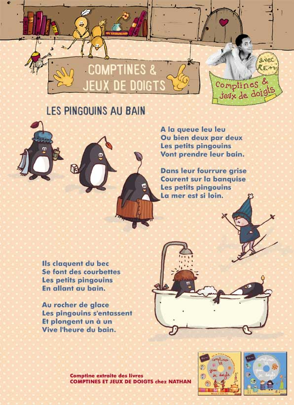 Les Fiches | Remi - Comptines Et Jeux De Doigts concernant Chanson Le Pingouin