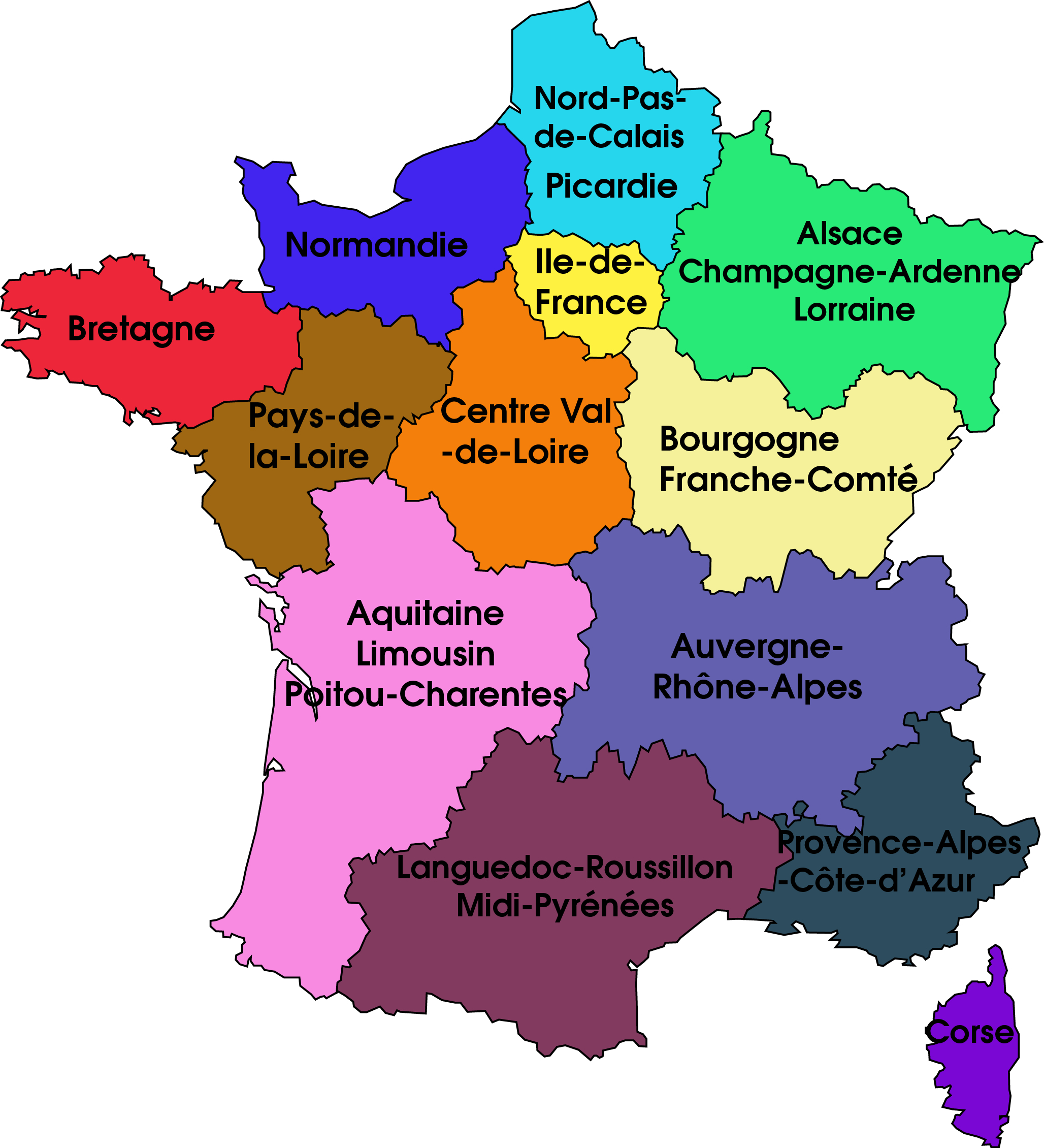 Les Nouvelles Régions De France - Primanyc serapportantà Carte De France Nouvelles Régions