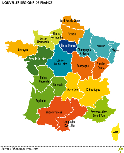Les Nouvelles Régions Françaises Et Leurs Marchés tout Carte De La France Avec Les Régions