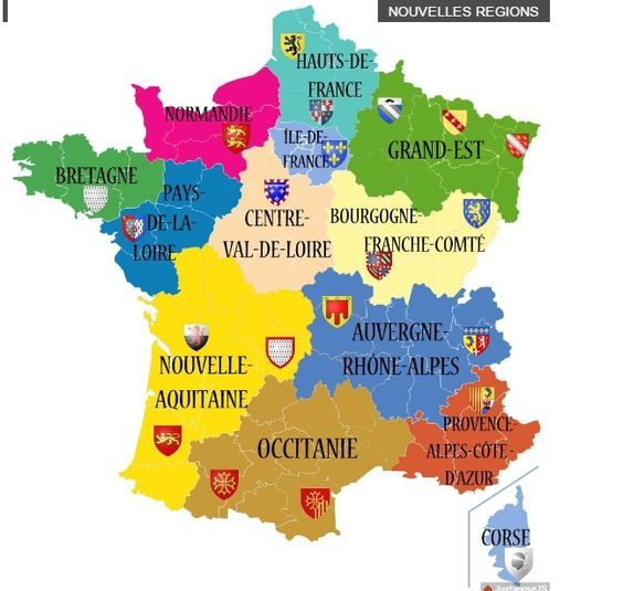 Les Nouvelles Régions Françaises | Géographie, Les Régions à Carte Des Nouvelles Régions