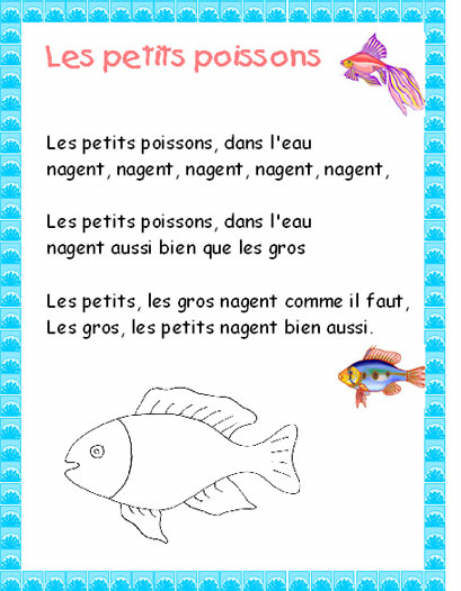 Les Petits Poissons Dans L&amp;#039;Eau - Les Cahiers De Joséphine dedans Chanson Sur Le Thème De L Eau