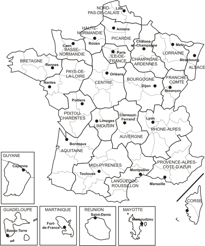 Les Régions Françaises | L'Atelier D'Hg Sempai serapportantà Carte Vierge Des Régions De France