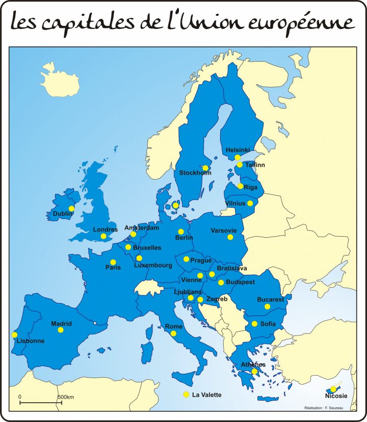 Les Repères Géographiques Du Dnb Avec Capitale Union intérieur Capitale Union Européenne