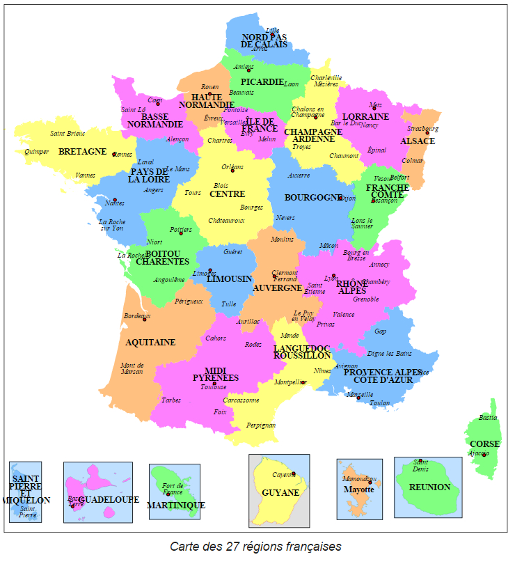 Les Spécialités Régionales dedans Carte Des Régions Françaises