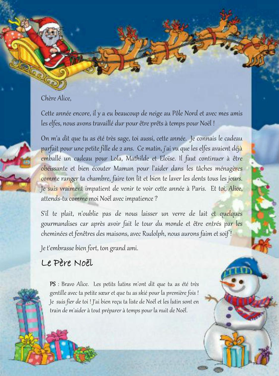 Lettre Du Père Noël Personnalisée | Mon Monde À Moi tout Chanson Lettre Au Pere Noel