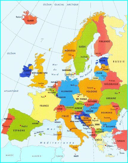 L&amp;#039;Europe | Carte Europe Pays, Carte Europe, Carte Européenne pour Pays Et Capitales D Europe