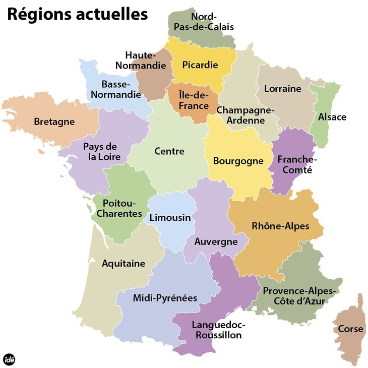L'Évolution Du Découpage Régional En 4 Cartes concernant Nombre De Régions En France 2017
