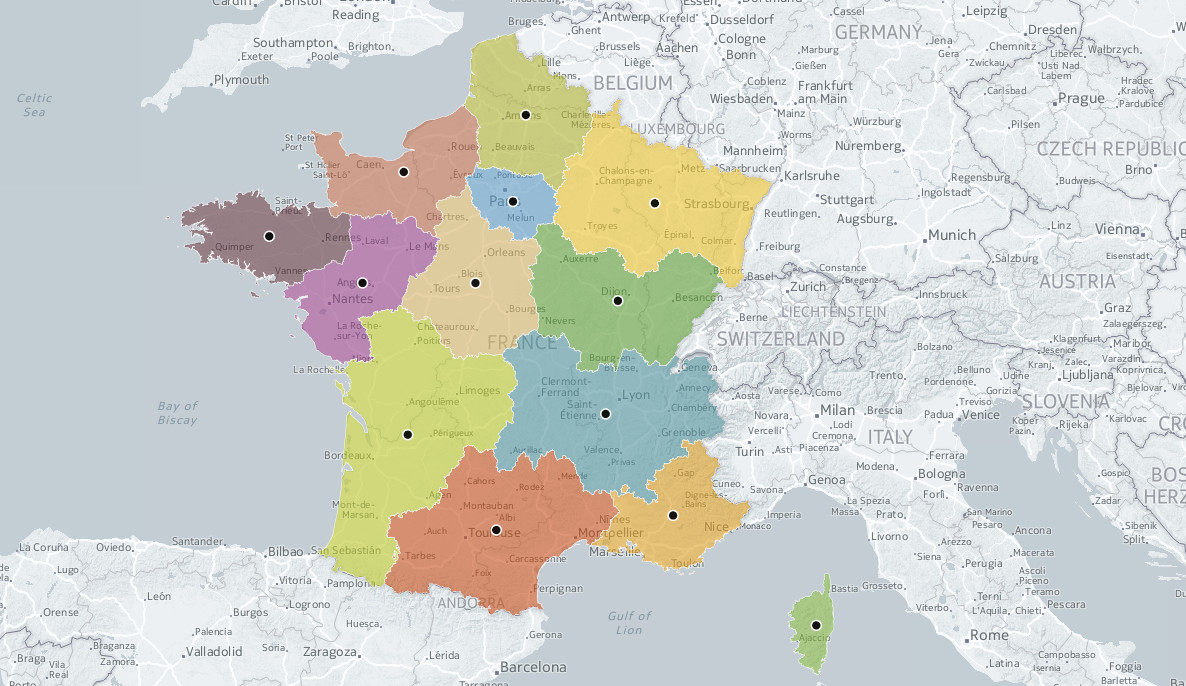 L&amp;#039;Ign A Trouvé Le Centre Géographique Des 13 Nouvelles avec Carte De France Nouvelles Régions