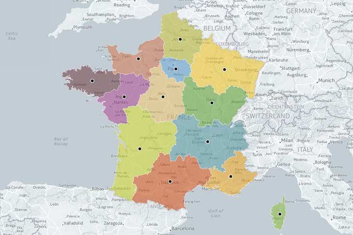 L&amp;#039;Ign A Trouvé Le Centre Géographique Des 13 Nouvelles Régions tout Carte Des 13 Régions