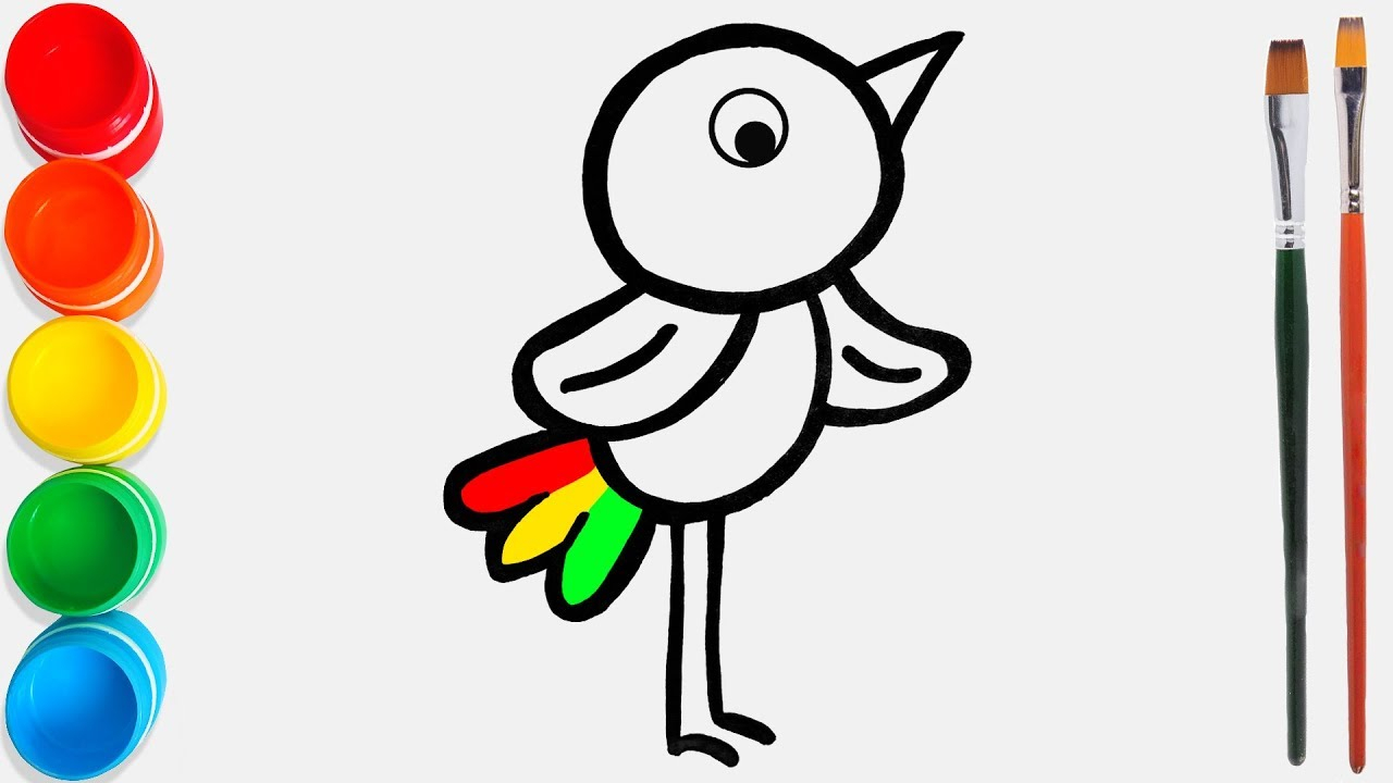 L&amp;#039;Oiseau Dessin Et Coloriage Pour Les Enfants #25 avec Comptine Oiseau