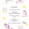 Lucky Unicorn - Birthday Invitation Template (Free encequiconcerne Birthday Invitation Ecards Free