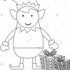 Lutin De Noël Noir Et Blanc Dessin Animé Vecteurs Et À destiné Dessiner Un Lutin