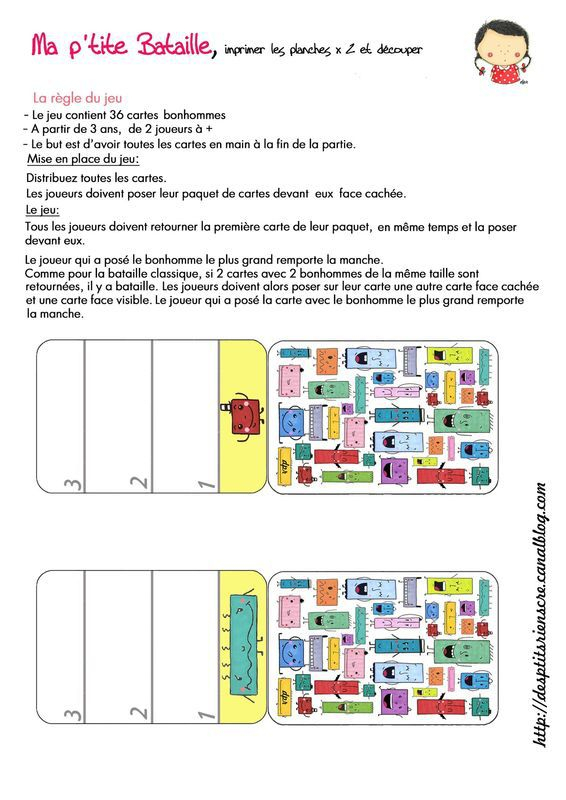 Ma P&amp;#039;Tite Bataille (Jeu À Imprimer) - Des P&amp;#039;Tits Riens dedans Jeux De Société À Imprimer