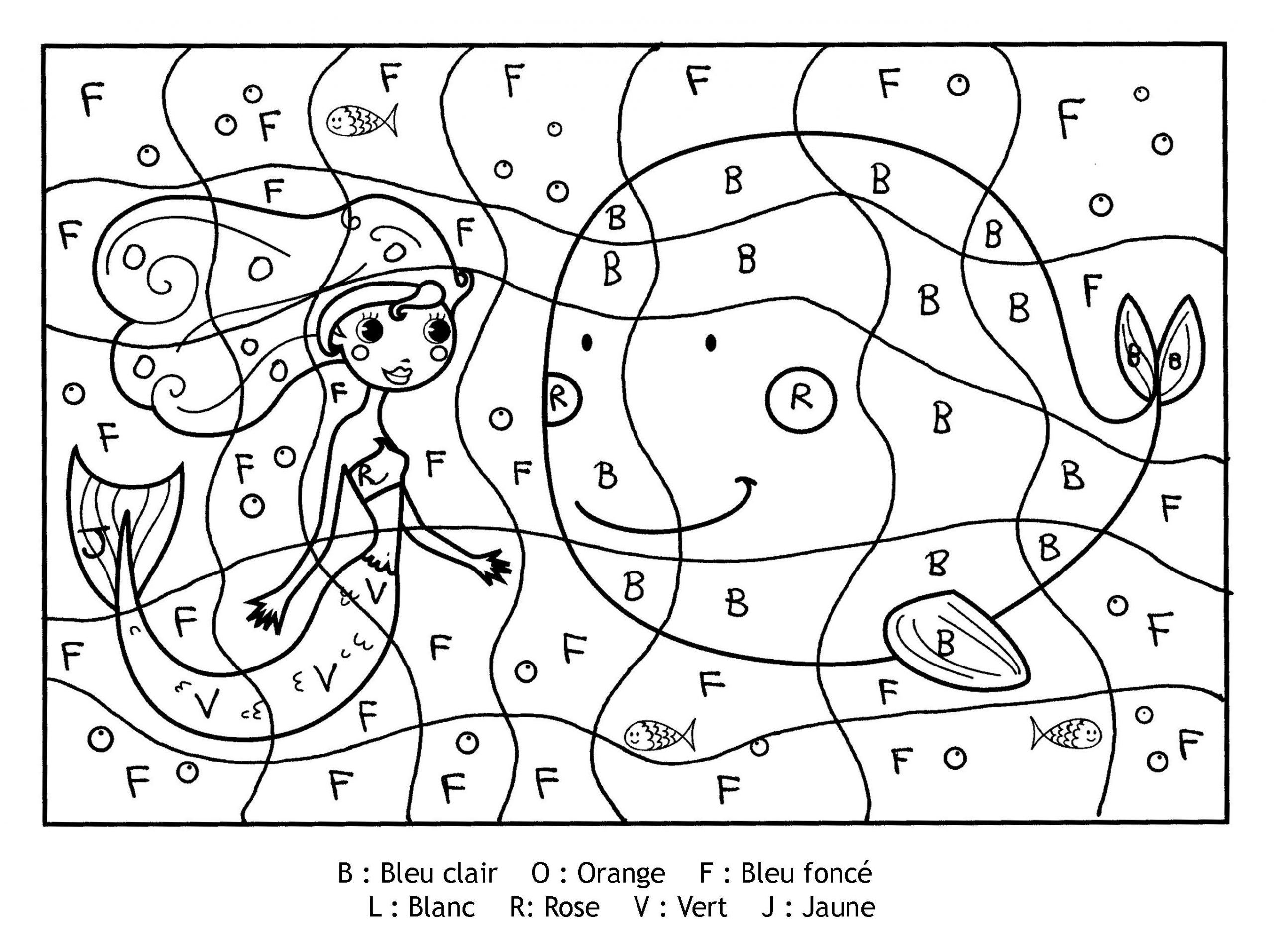 Magique Lettres Sirene - Lettres | Coloriage Magique destiné Coloriage Magique Maternelle Grande Section