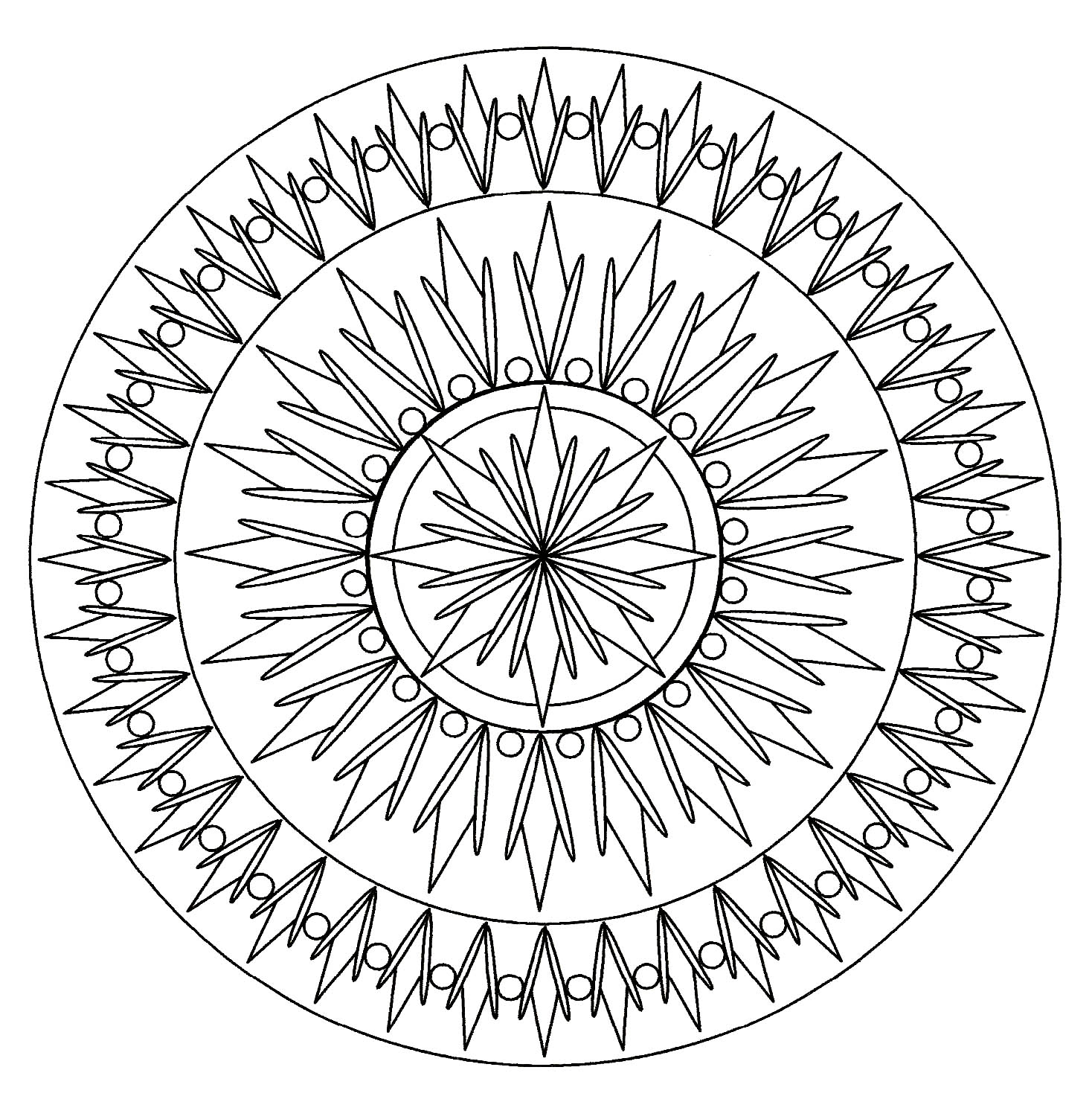 Mandala Facile 2 - Mandalas - Coloriages Difficiles Pour avec Coloriage De Mandala Difficile A Imprimer