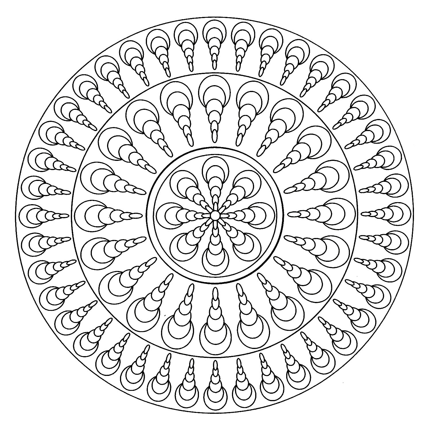 Mandala Facile 4 - Mandalas - Coloriages Difficiles Pour à Coloriage De Mandala Difficile A Imprimer