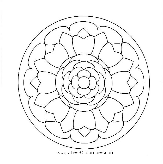 Mandala Facile 61 - Coloriage En Ligne Gratuit Pour Enfant encequiconcerne Mandala À Imprimer Facile