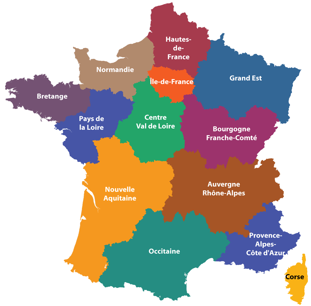 Map Of France By Region | Twitterleesclub à Combien De Region Administrative En France