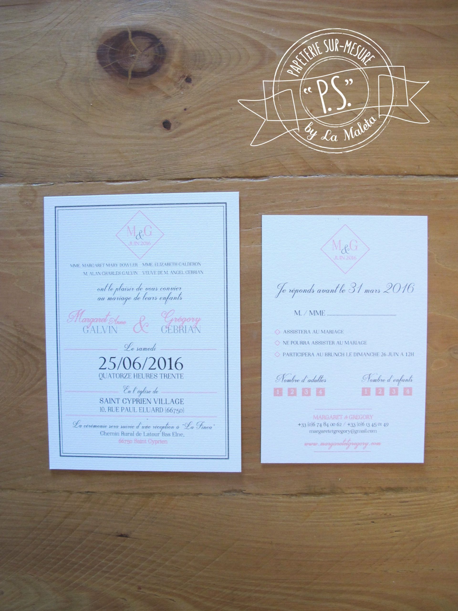 Mariage Rose &amp;amp; Gris | Carte Remerciement, Faire Part destiné Remerciement Suite Invitation Mariage