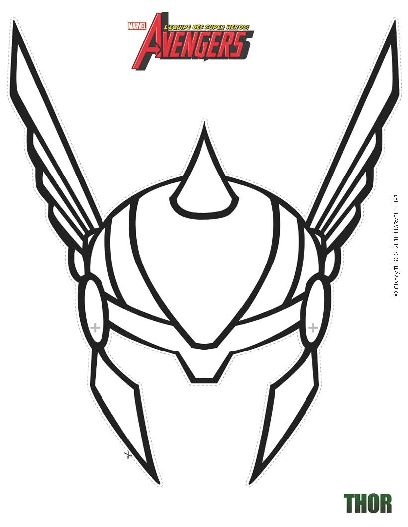 Masque À Imprimer : Masque De Thor À Découper | Coloriage serapportantà Masque Spiderman A Imprimer