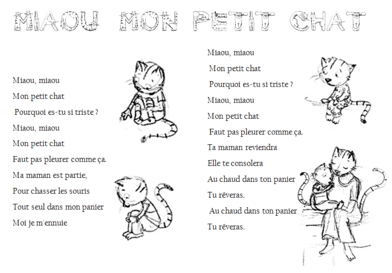 Miaou Mon Petit Chat - Ecole Sainte Marie De Cossé Le serapportantà Contine Trois Petit Chat Parole
