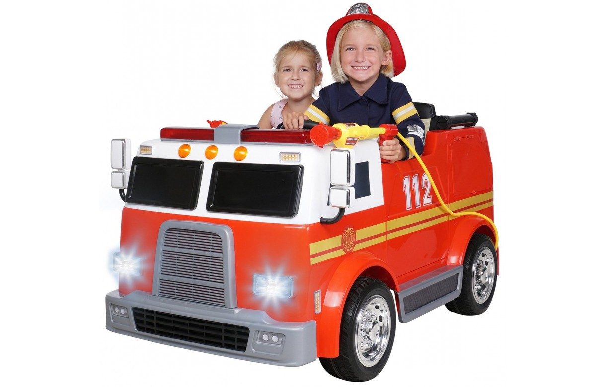 Mini Camion De Pompier Électrique Pour Enfant 2 Places 24V serapportantà Mini Jeux De Voiture