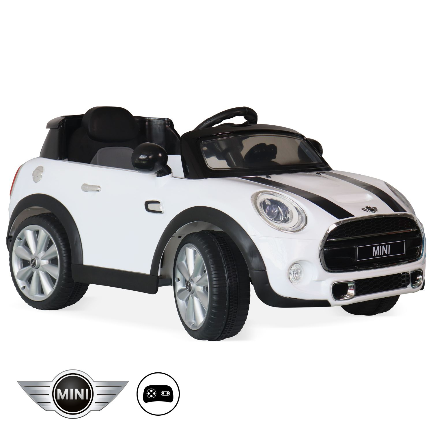 Mini Cooper Blanc, Voiture Électrique 12V, 1 Place serapportantà Jeux De Mini Voiture