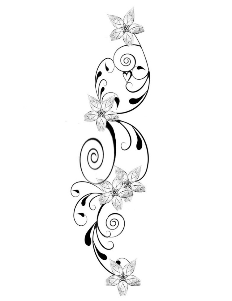 Modèle De Tatouage À Imprimer : 40 Dessins De Tattoos destiné Dessin Fleur Tribal