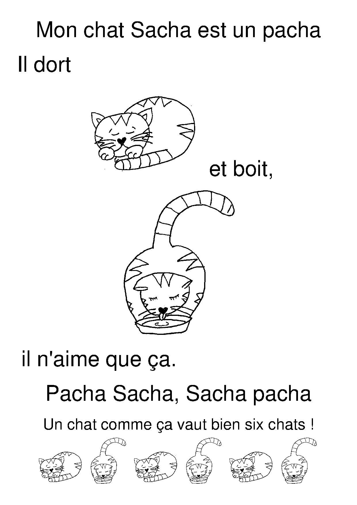 Mon Chat Sacha | Chat Maternelle, 3 Petit Chat Et serapportantà Contine Trois Petit Chat Parole