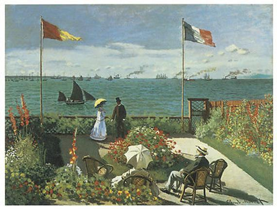 Monet Terrace At Sainte Adresse 1867 Art Canvas/Poster serapportantà Terrace At Sainte Adresse