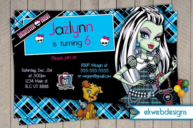Monster High Birthday Invitations - Frankie Stein Birthday tout Invitation Anniversaire Monster High