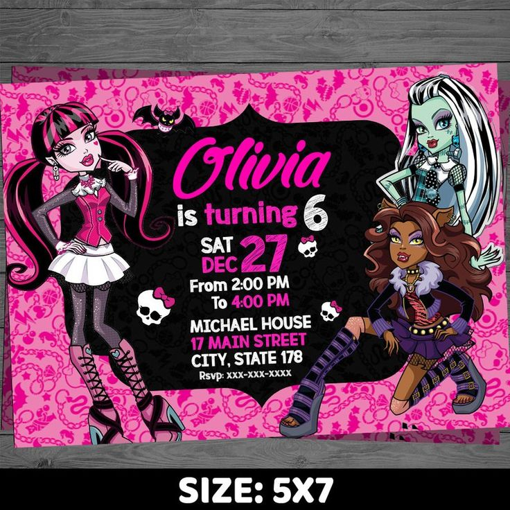 Monster High Invitation Monster High Invite Monster High à Invitation Anniversaire Monster High