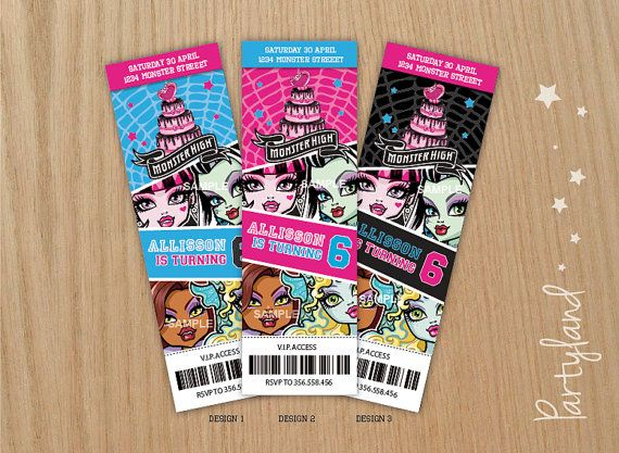 Monster High Vip Birthay Invitation With Cake By serapportantà Invitation Anniversaire Monster High