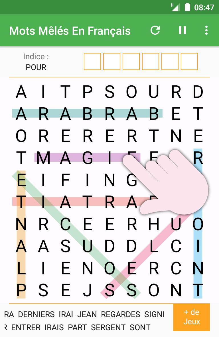 Mots Mêlés Français Gratuits Pour Android - Téléchargez L&amp;#039;Apk serapportantà Jeu De Mots Meles Gratuit En Francais