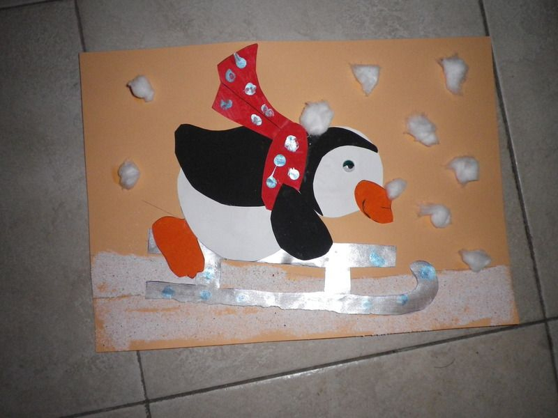Mr Pingouin Fait De La Luge pour Comment Faire Un Pingouin En Papier