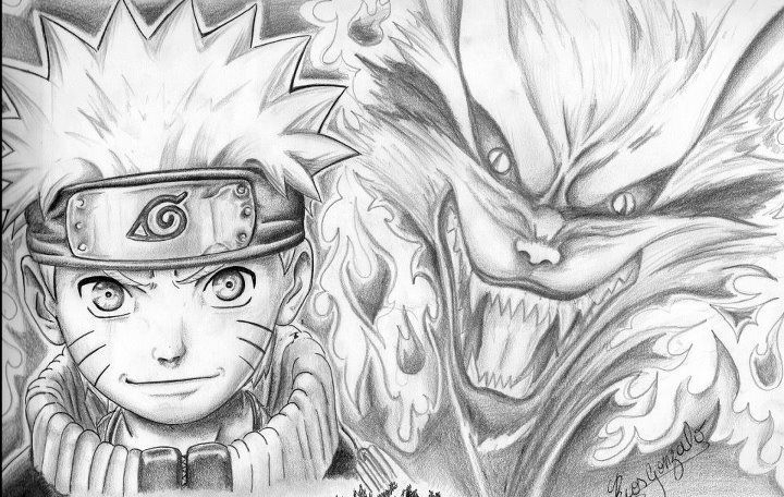 Naruto Con Kyubi-Boceto | Dessin Naruto, Dessin Manga avec Naruto Kyubi Dessin