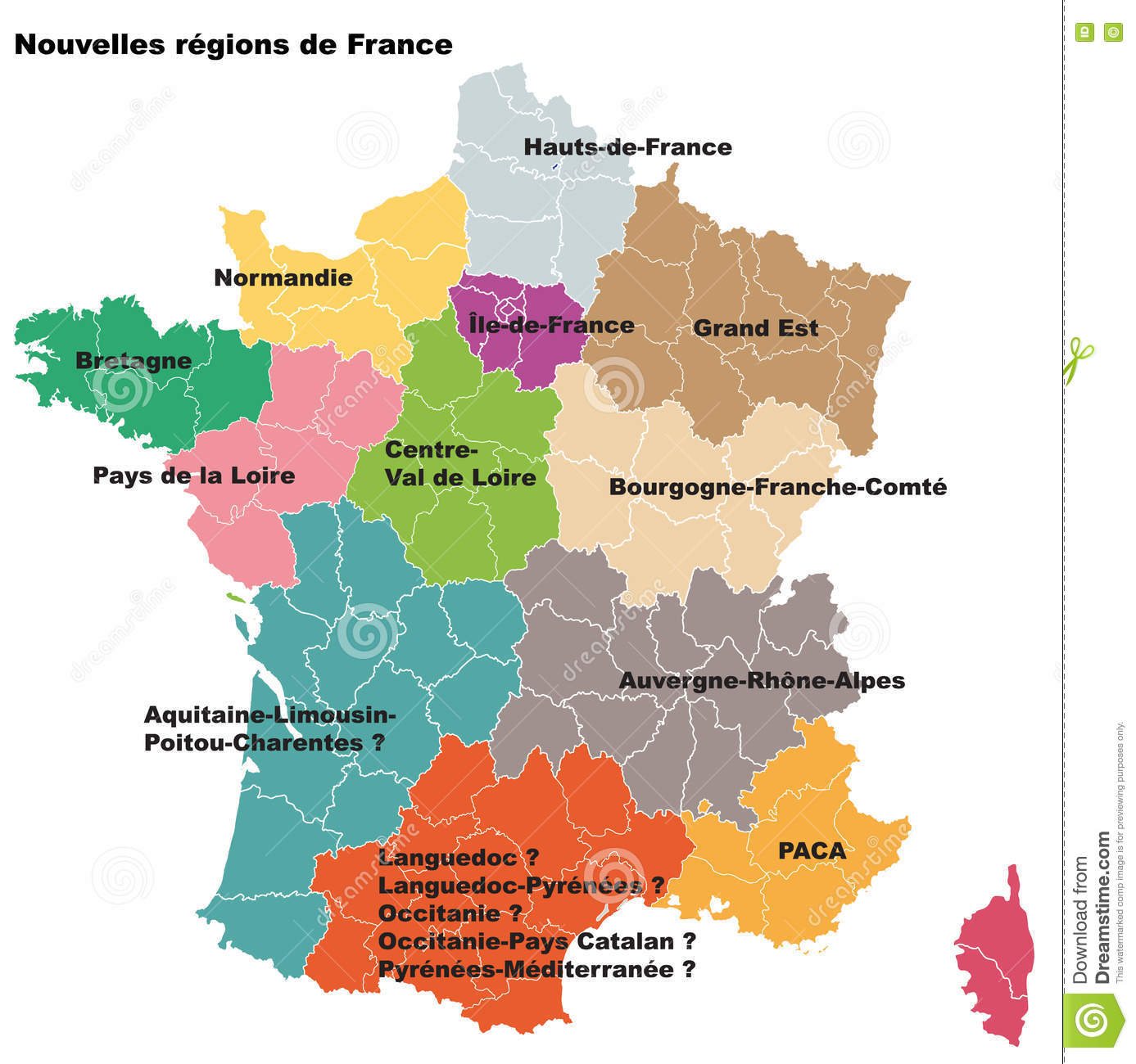 New French Regions. Nouvelles Regions De France. Stock tout Carte Nouvelles Régions De France