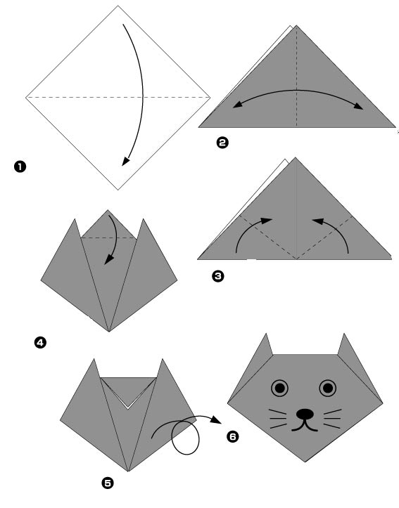 Origami Tête De Chat | Origami Day - Chaque Jour Son Origami serapportantà Comment Faire Une Arme De Ninja En Papier