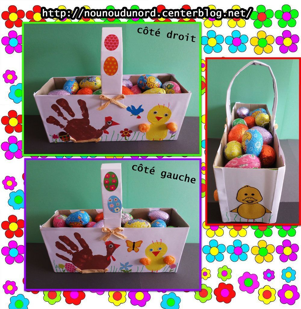 Panier De Pâques Réalisé Avec Une Boîte De Pomme Pot *2014* pour Activité Pour Paques