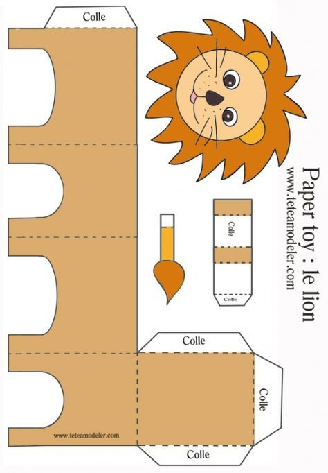 Paper Toy Lion À Imprimer Sur Tête À Modeler | Paper Toy à Decoupage Papier Facile