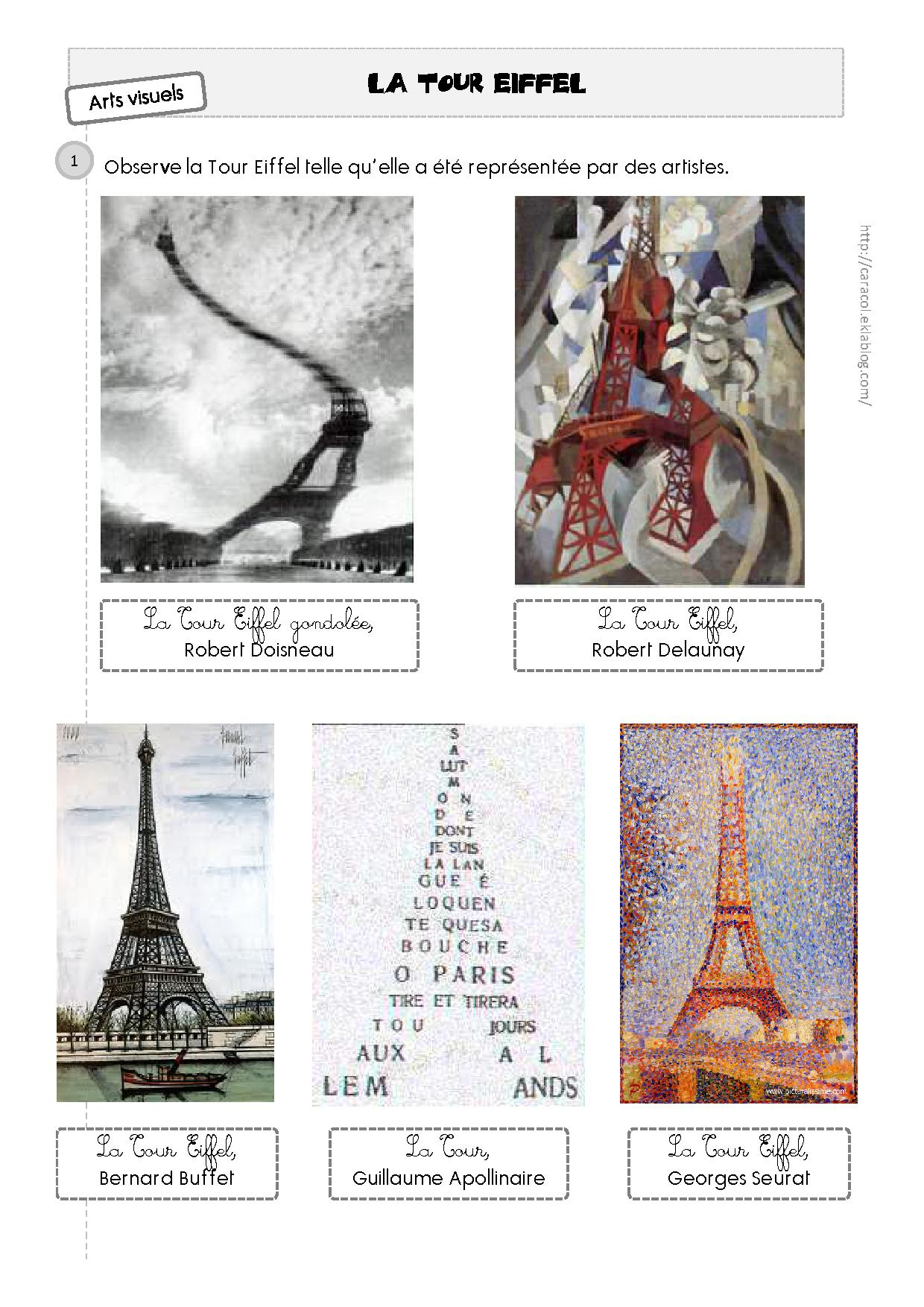 Paris Et La Tour Eiffel À Travers Doisneau - Caracolus avec Histoire Des Arts Cp