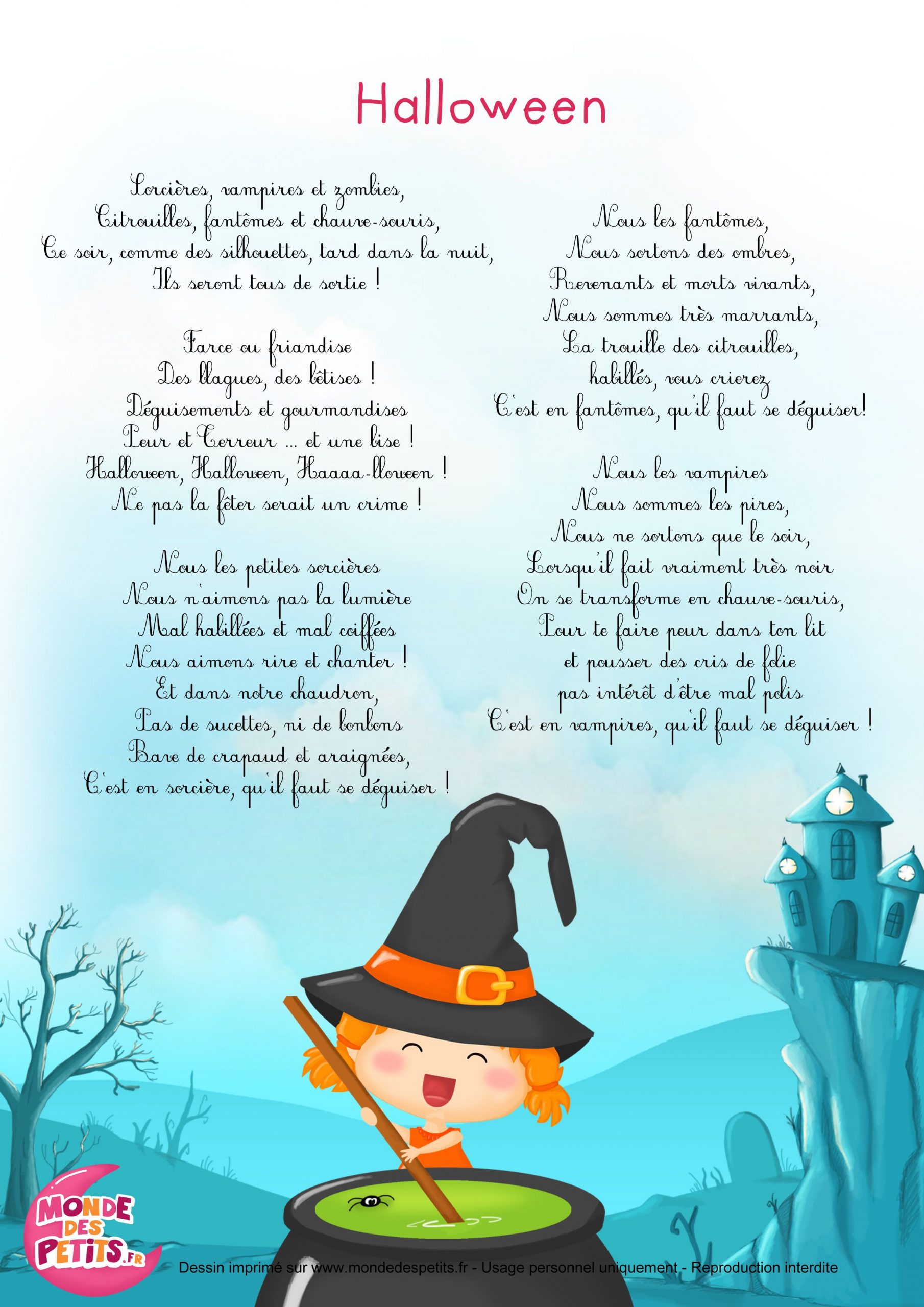 Paroles_Halloween - Chanson Pour Enfants | Chansons Pour destiné Chanson Pour Dormir Bébé Paroles