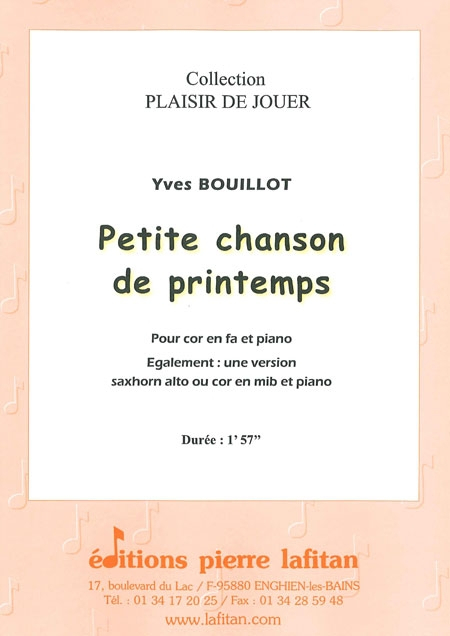 Partition Petite Chanson De Printemps (Saxhorn Alto), 1 serapportantà Chanson Printemps
