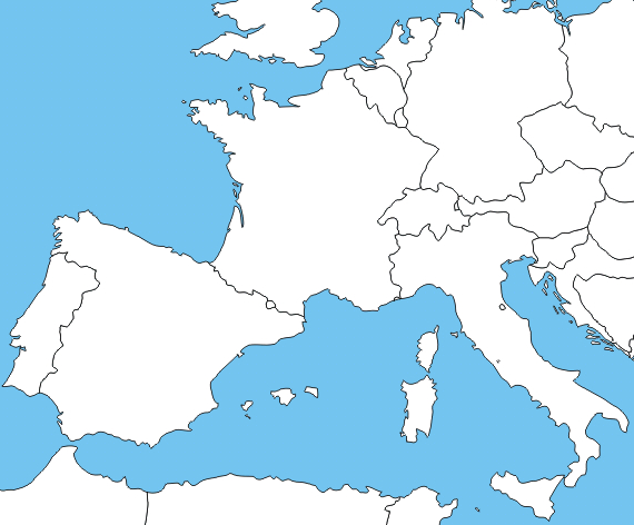Pays Et Régions intérieur Carte De L Europe Vierge
