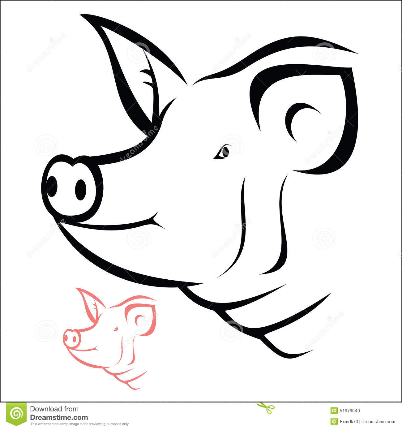 Pig Head Stock Vector - Image: 51979040 à Dessin De Tete De Cochon
