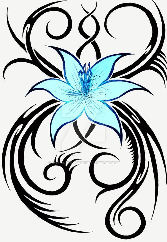 Pin By Kevinelliott On Clown Tattoo | Tribal Flower à Dessin Fleur Tribal