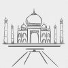 Pin Em Coleção Minimalista serapportantà Dessin Taj Mahal