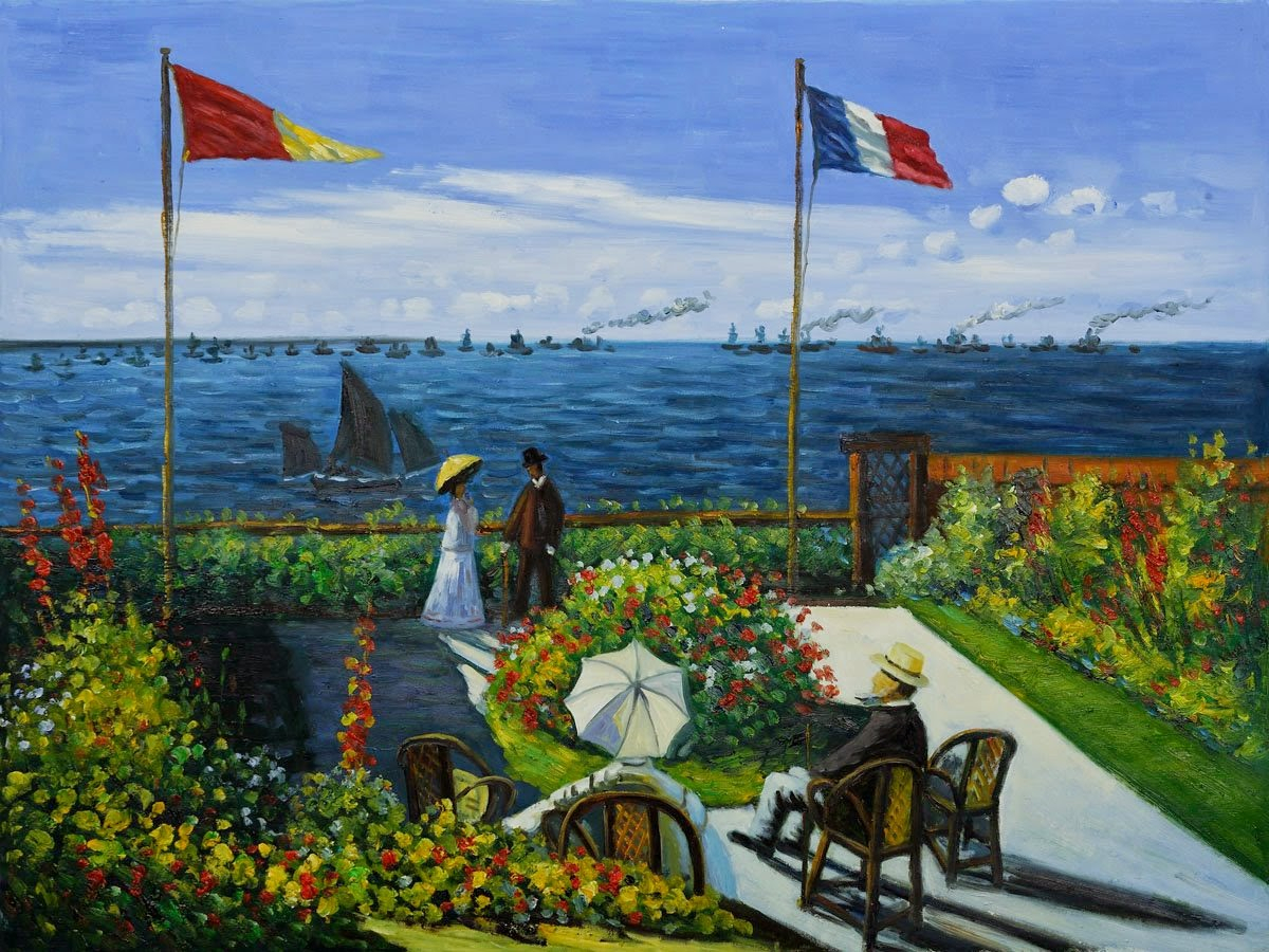 Pinturas De Monet Claude | O Pai Do Impressionismo pour Terrace At Sainte Adresse