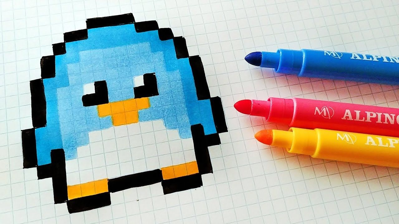 Pixel Art Pingouin : +31 Idées Et Designs Pour Vous dedans Pixel Art Facile Chat